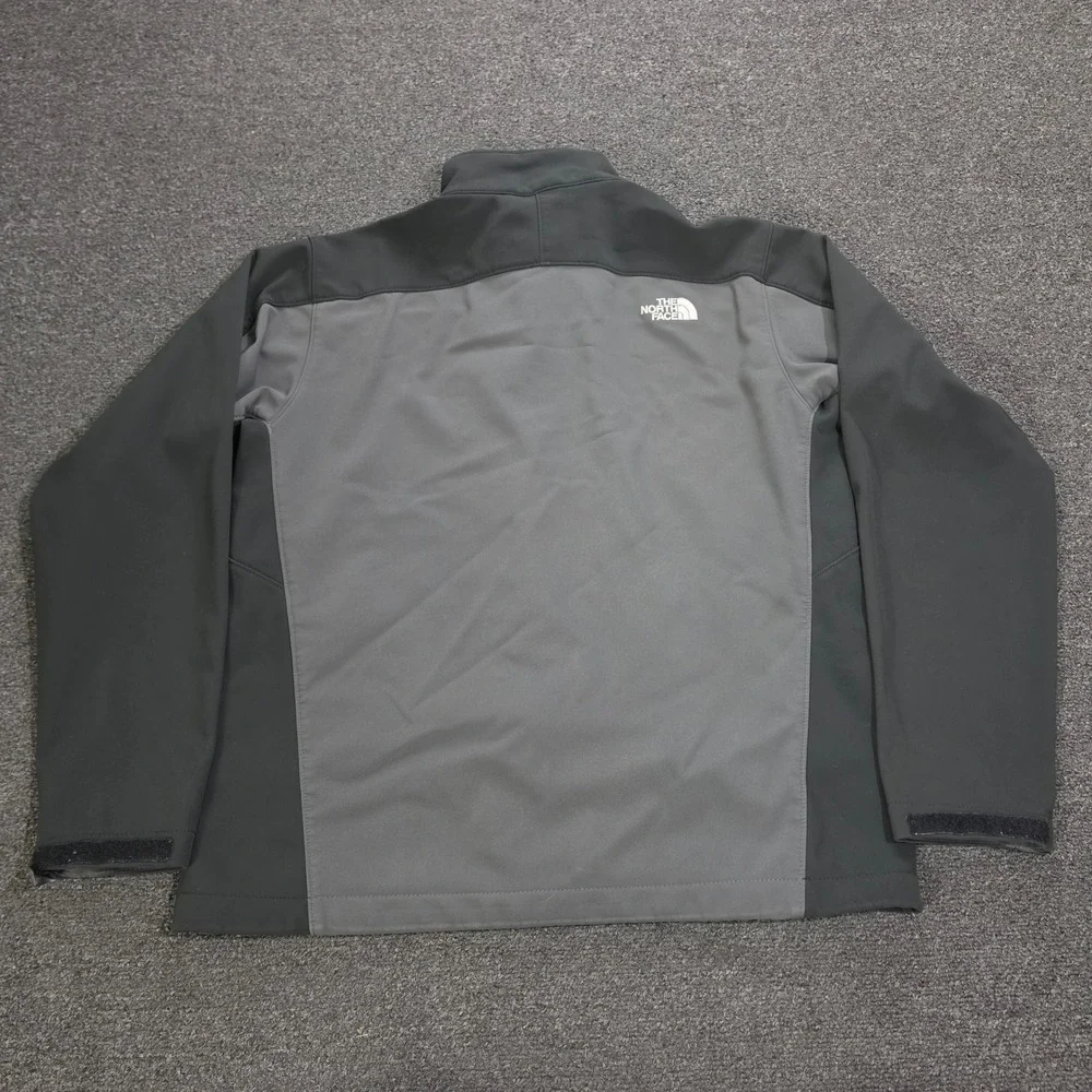 The North Face Softshell Jacket Mens Large Gray Apex Bionic Windproof Full Zip